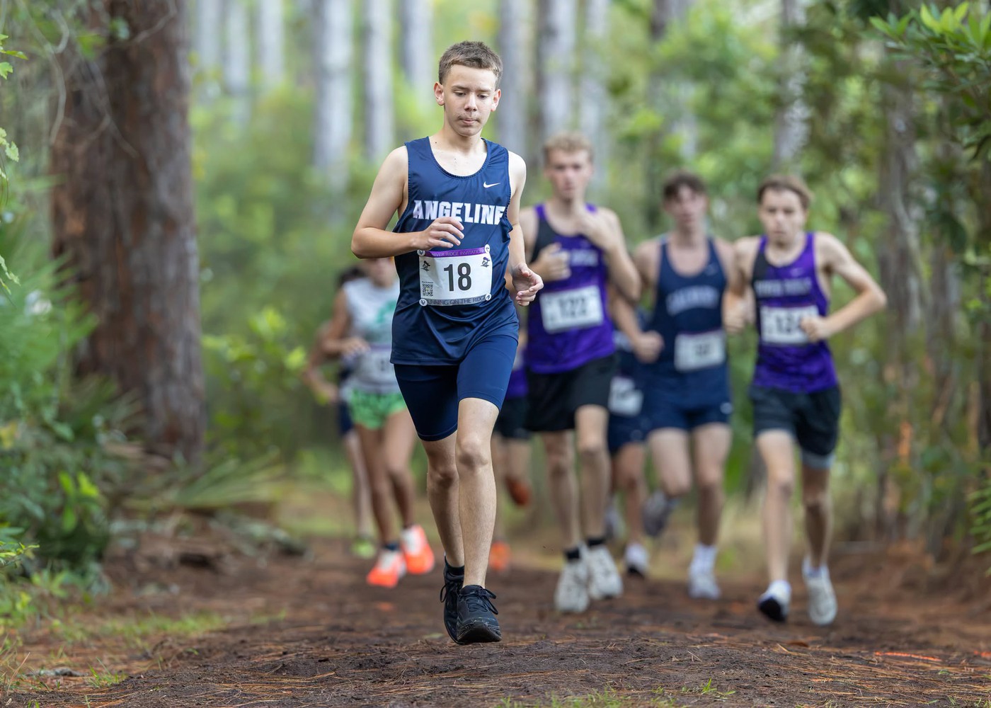 Students running. - <p>Photos from our recent cross country meet at River Ridge High School.</p>