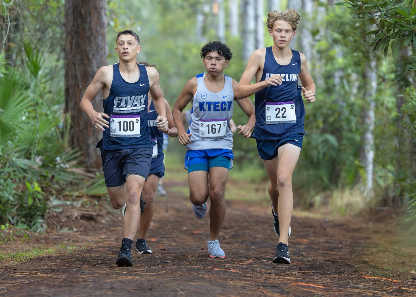Students running. - <p>Photos from our recent cross country meet at River Ridge High School.</p>