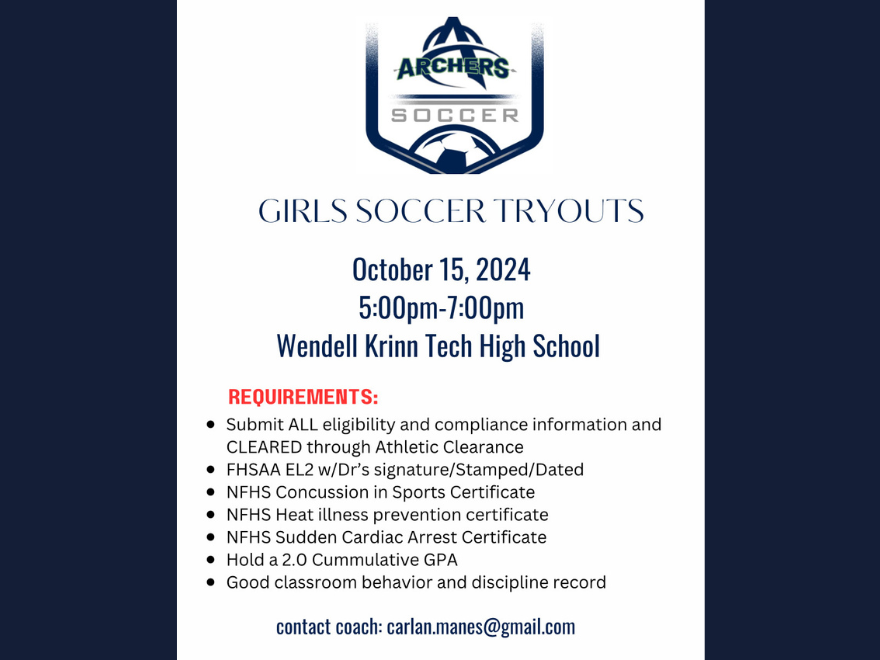 HS Girls Soccer Tryouts 10/15